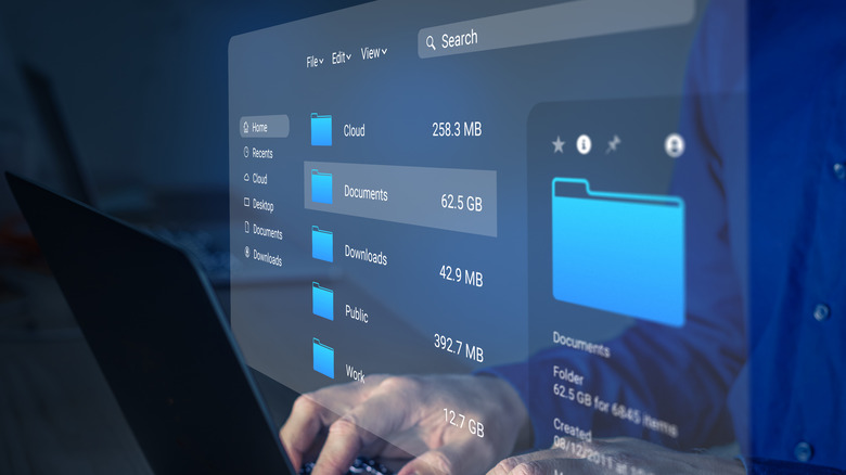 A render of a file explorer