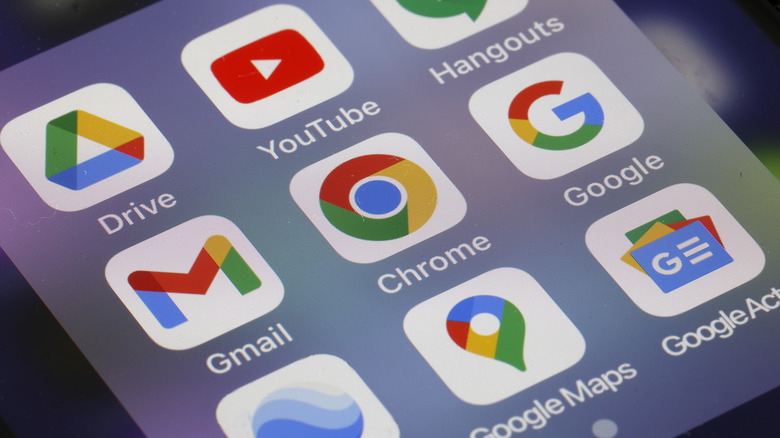 The Chrome logo on an iPhone