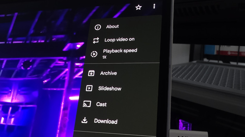 Playback speed controls in Google Photos displayed on Samsung Galaxy Tab S10 Ultra tablet