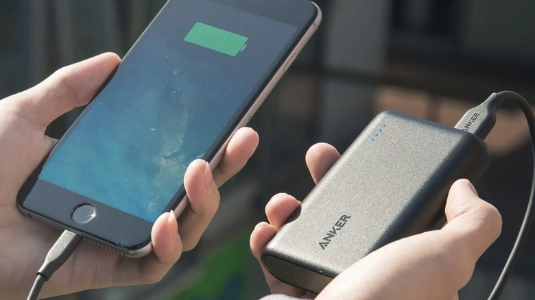 Anker PowerCore 10000 charging a phone