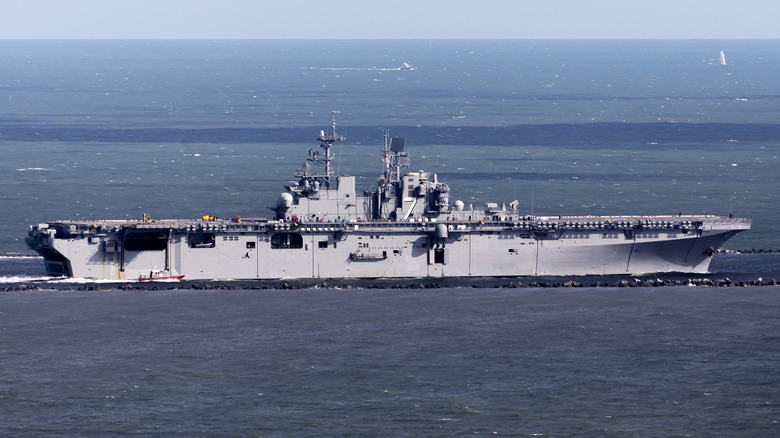 U.S. Navy ship USS Iwo Jima LHD-7 at sea.