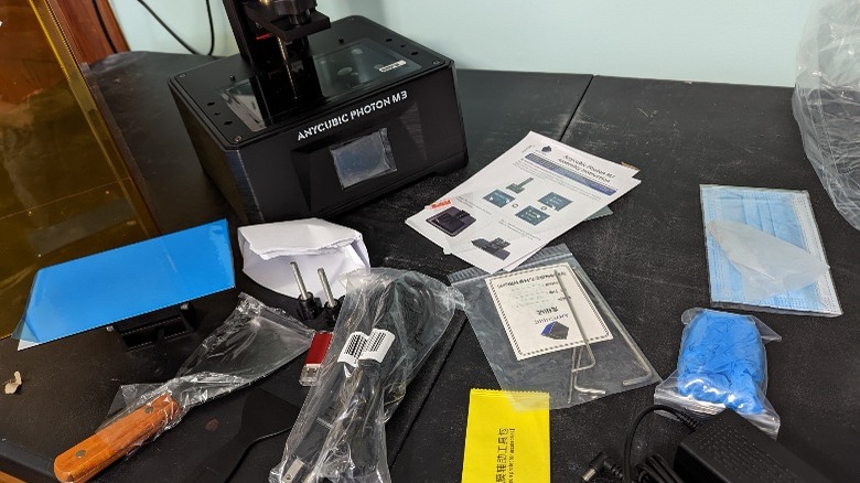 The contents of the box for the Anycubic Photon M3