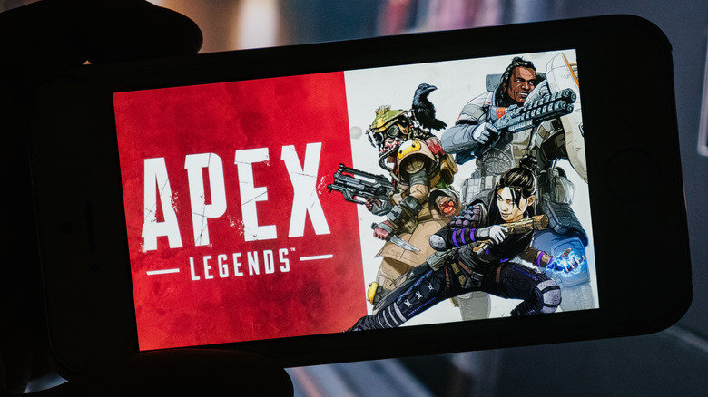 Apex Legends poster on mobile phone