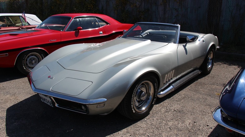 Silver 1968 Chevrolet C3 Corvette