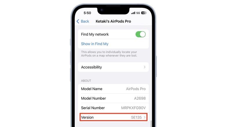 AirPods firmware version iPhone