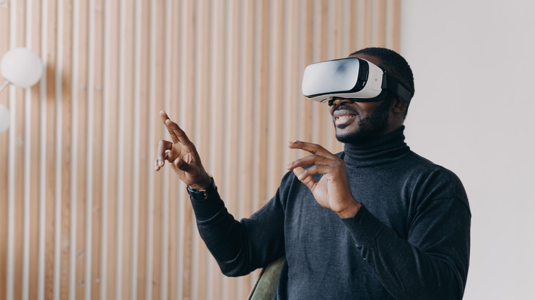 Man using VR headset