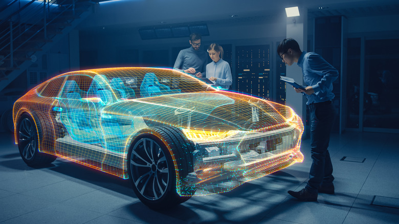 engineers building futuristic car