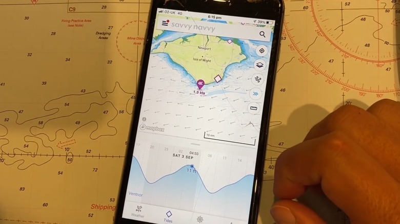 Close-up of the Savvy Navvy app on a smartphone.