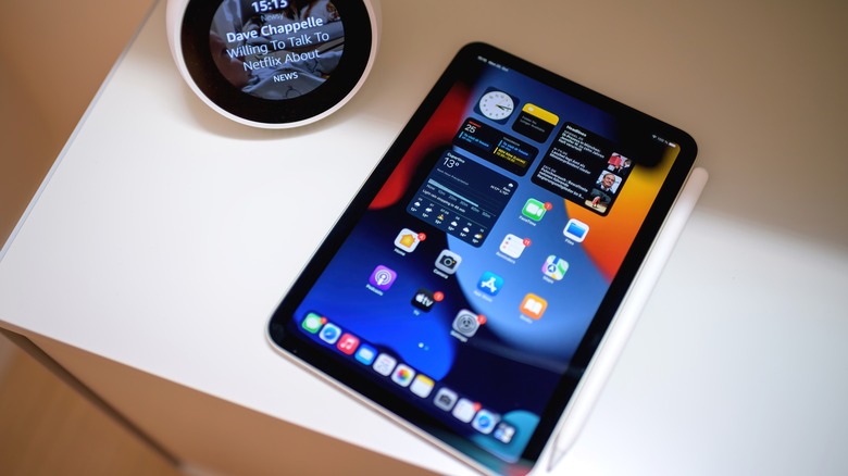 iPad alongside an Amazon Echo Show