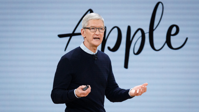 Apple CEO Tim Cook speaking