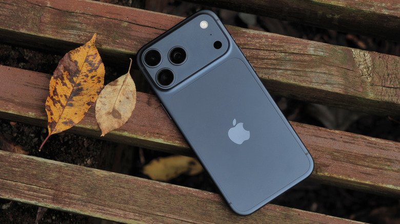 Apple iPhone 17 Pro Max on wooden bench
