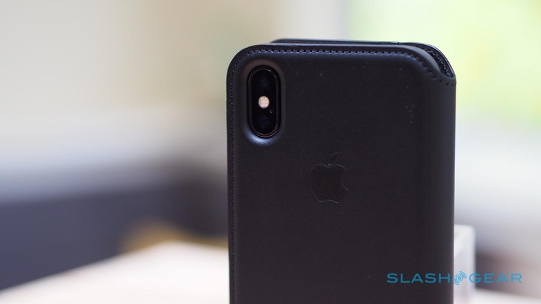 Apple Leather Folio Case for iPhone XS, Black