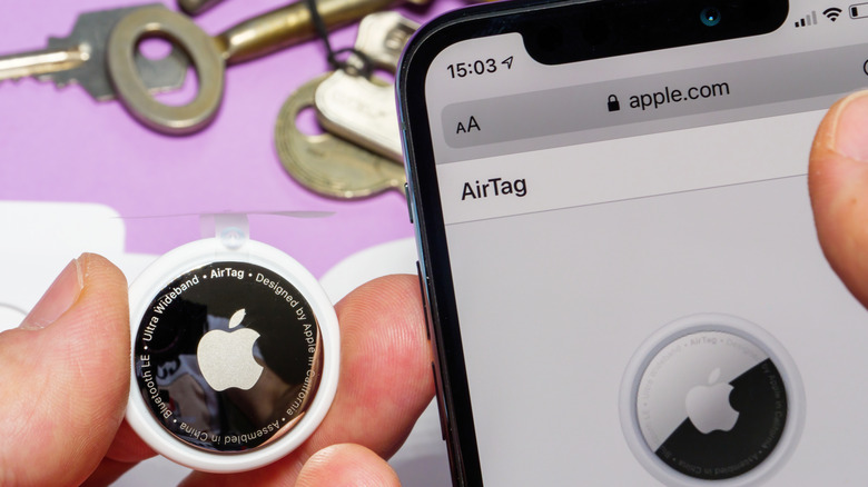 AirTag paired with an iPhone.
