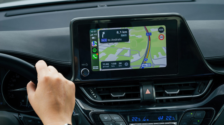 Apple Maps app on Apple CarPlay.