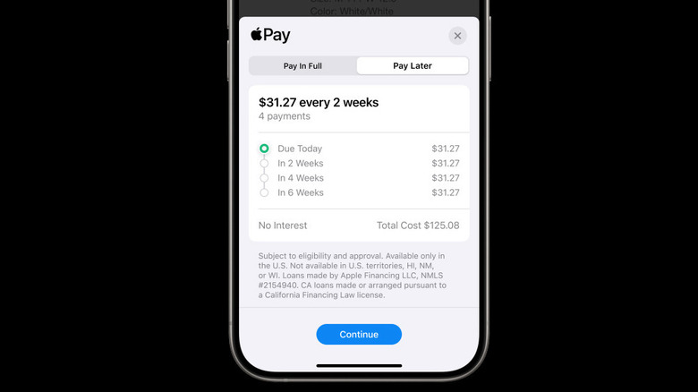 Apple Pay Later transaction