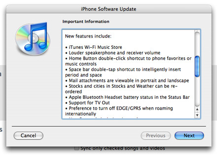 iPhone 1.1.1 firmware update