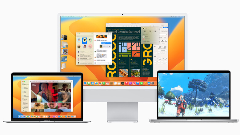 Various Apple computers running macOS Ventura