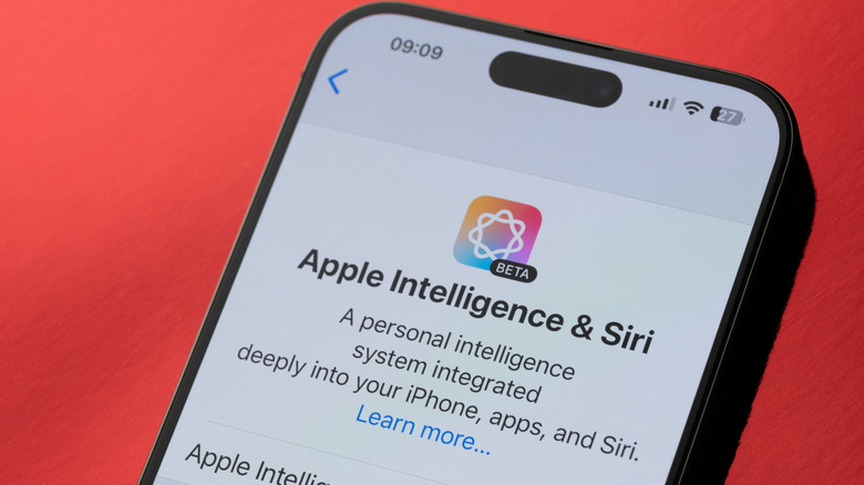 Apple Intelligence and Siri info box on iPhone
