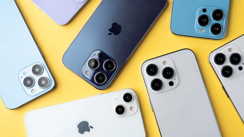 Multiple iPhones in picture.