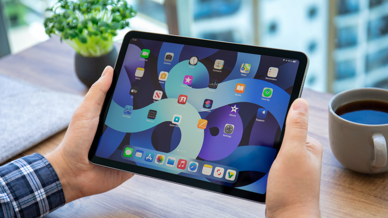 Person using an Apple iPad