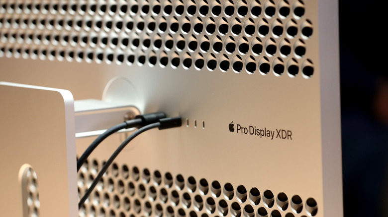 Cords plugged into Pro Display XDR
