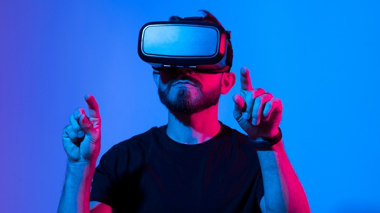 person using VR headset