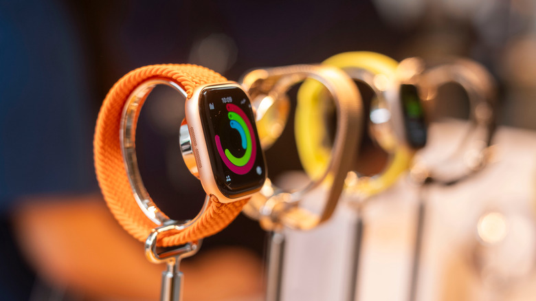 Apple Watch models on display