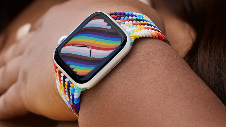 Woman wearing Apple Watch