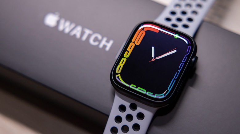 Apple Watch on retail box