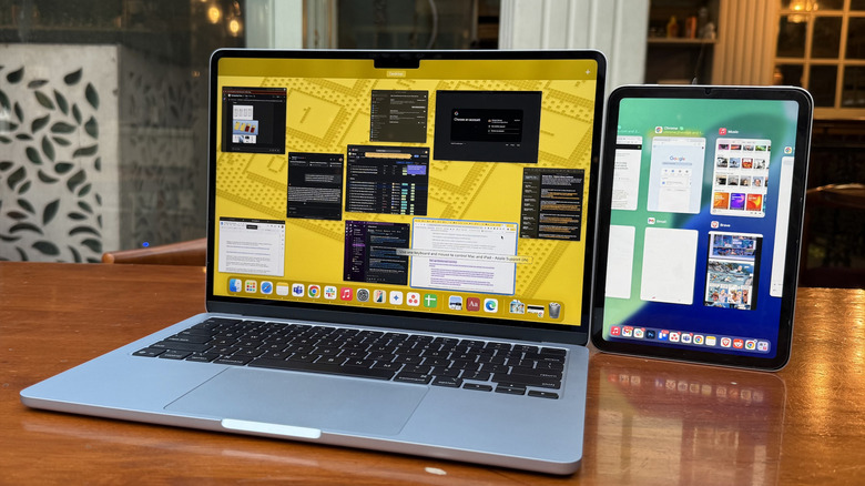 MacBook Air with an iPad mini.