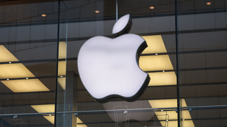 Apple logo outside Apple Store