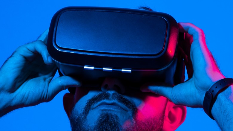 Man wearing VR headset