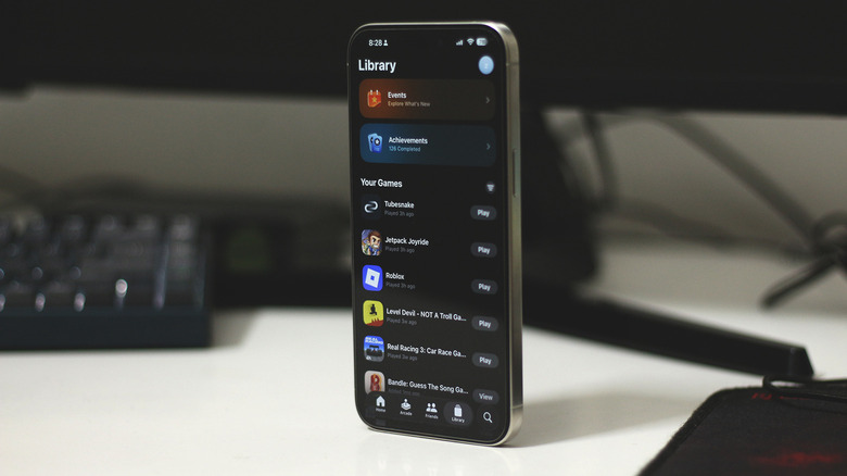 Library section in the Apple Games app