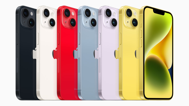 iPhones of different colors