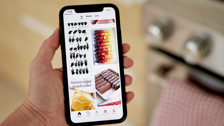 Pinterest app on iPhone