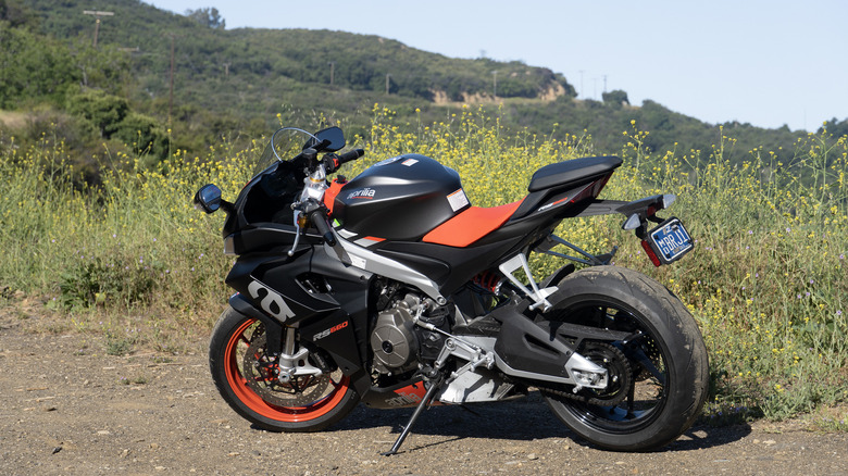 Aprilia RS660 rear three quarters