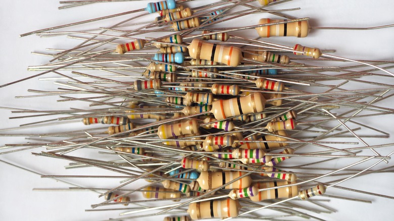 pile of resistors of various sizes and values