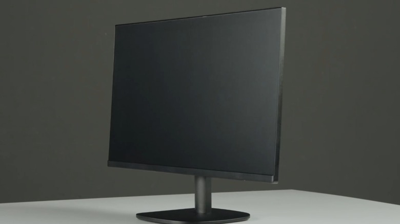 An Amazon Basics monitor on a table