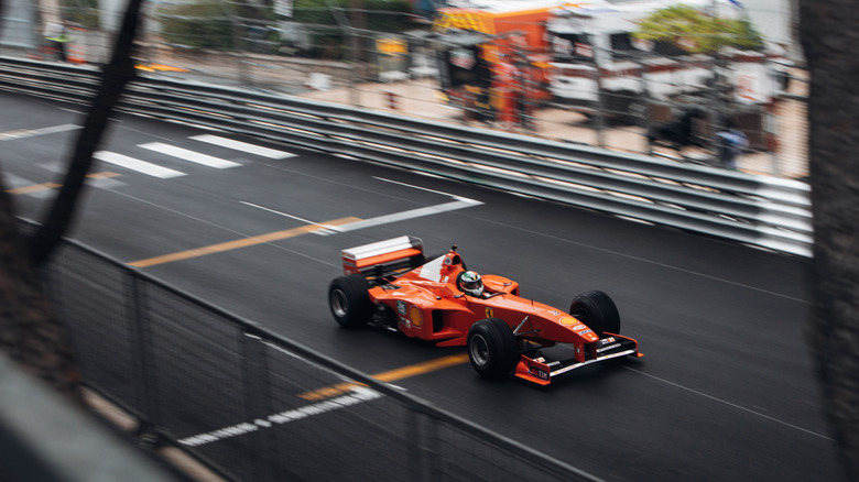An F1 racer on a race track in Monoco
