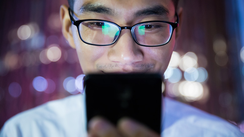 Person looking at a screen