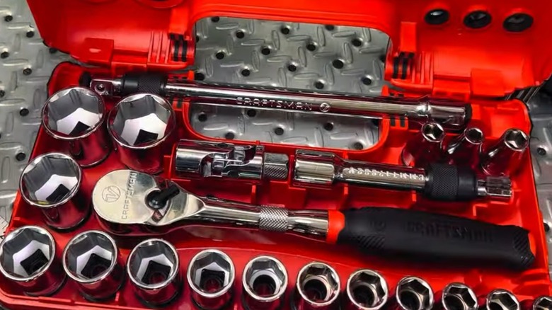 A Craftsman socket set in its case.