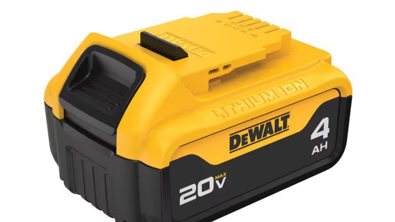 A DeWalt 20V battery pack