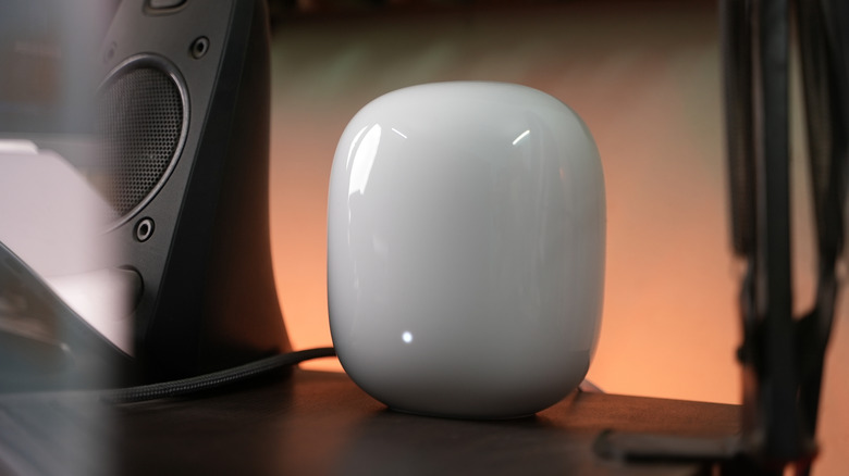 Google Nest resting on desk