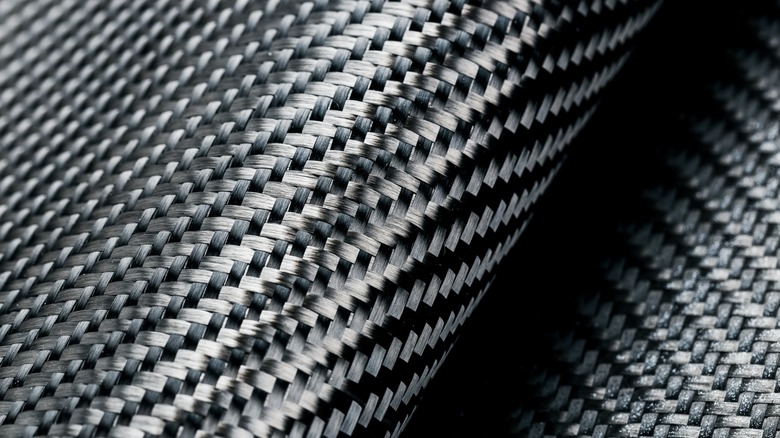A close up of the fabric used in carbon fiber composite construction.