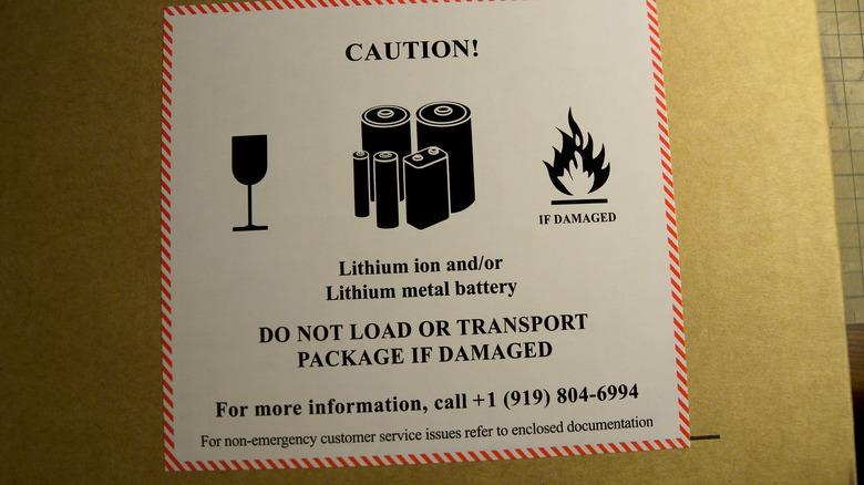Lithium-ion battery shipping warning 