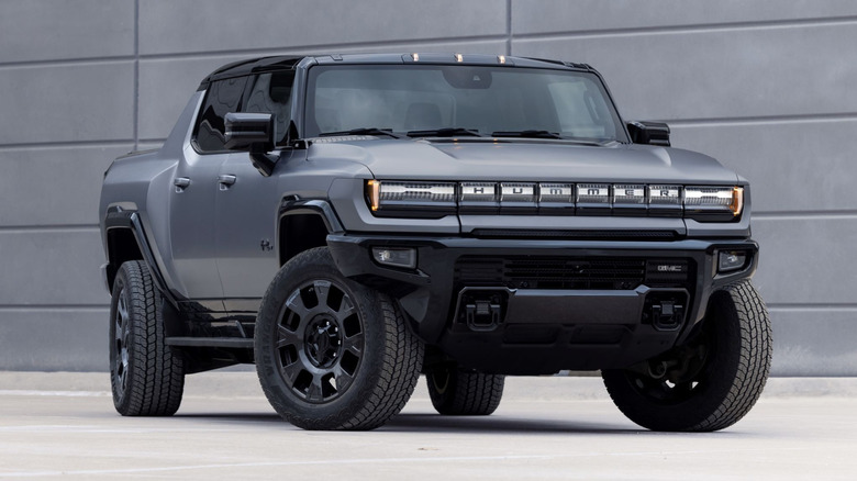 A Hummer EV parked outside