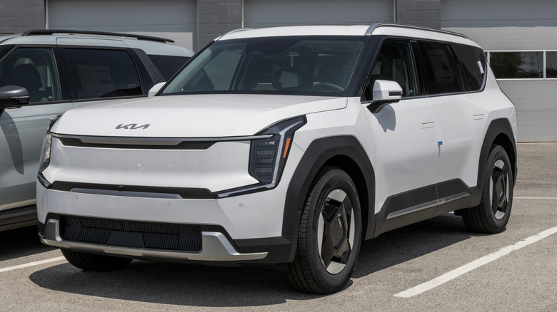 A Kia EV9 parked outside