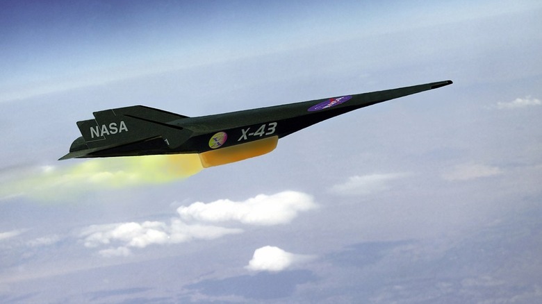 Rendition of NASA X-43 in flight