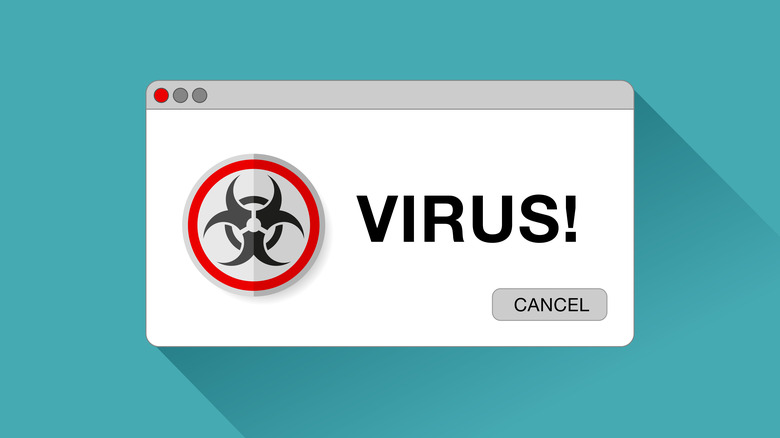 Web browser virus pop-up