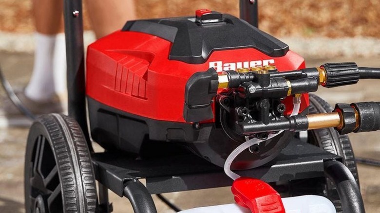 Close up of Bauer pressure washer